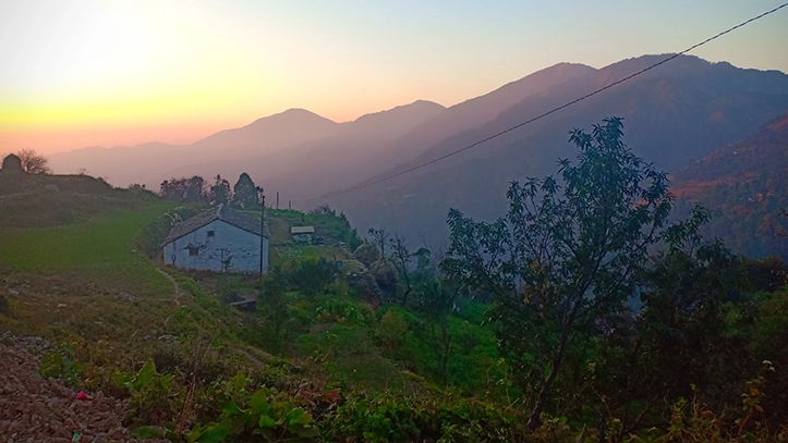 Sunset at Pangot, Nainital Camp
